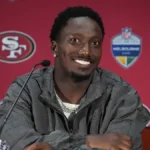 Sep 11, 2026; Melbourne, Victoria, Australia; San Francisco 49ers wide receiver Deebo Samuel Sr. (19) at press conference after the 2026 NFL Melbourne Game agai?