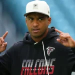 Aug 28, 2026; Miami Gardens, Florida, USA; Atlanta Falcons quarterback Tua Tagovailoa (1) warms up prior to a pre season game against the Miami Dolphins at Hard?